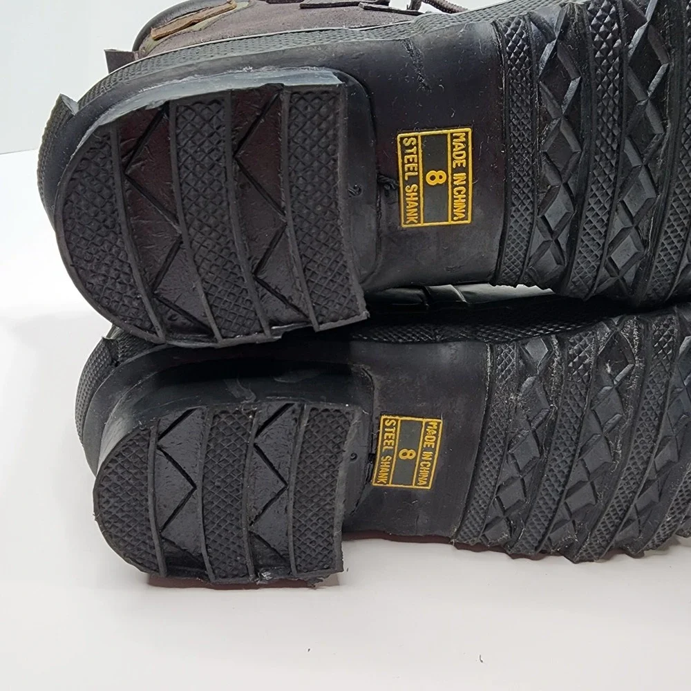 Ducks Unlimited Boots Mens 8 Black Green Leather Rubber Thermolite Steel Shank